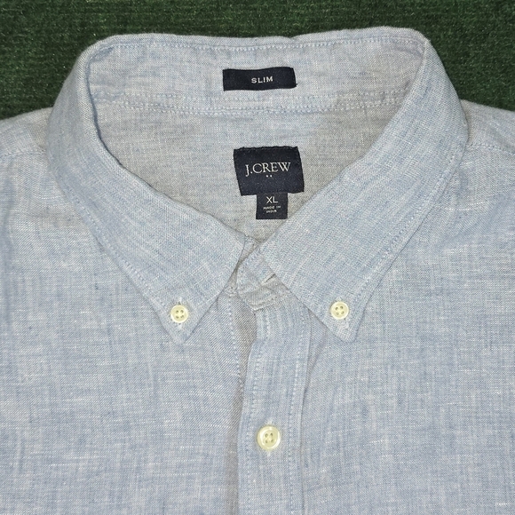 J. Crew | Slim Fit Short-Sleeve Baird McNutt Irish-Linen Blend Mens Casual Shirt - Picture 6 of 15